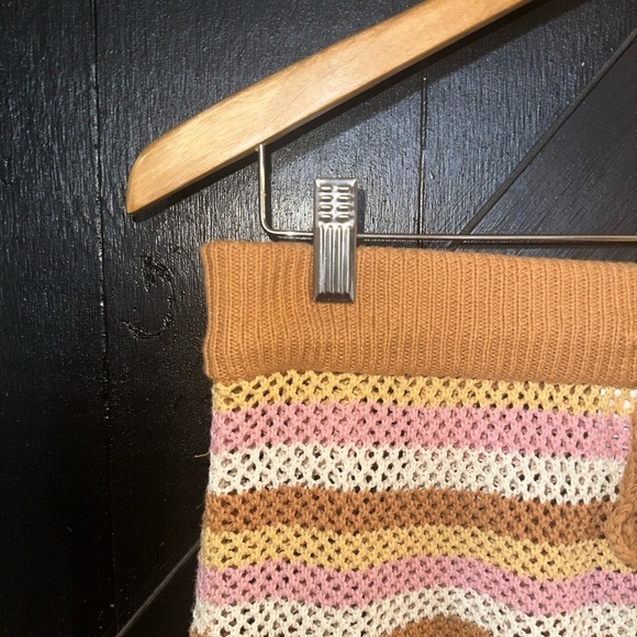 L*SPACE Revolve Buena Vista Stripe Cotton Crochet Boho Beachy Skirt Sz L - Picture 9 of 13